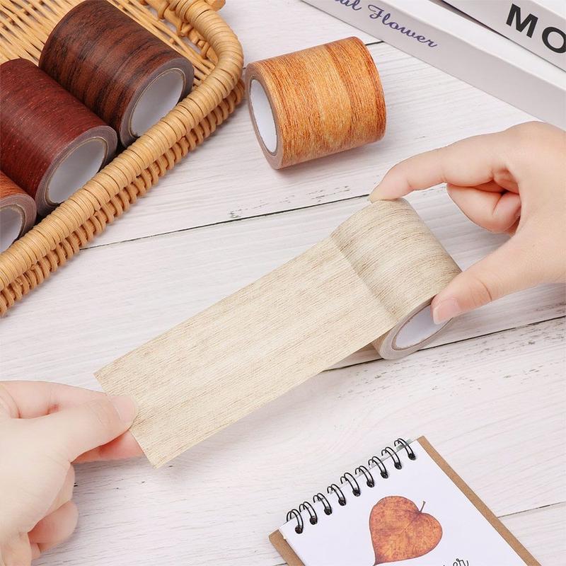 1Roll 5M Realistic Wood Grain Repair Adhensive Duct Tape Floor Furniture Renovation Skirting Line Sticker Home Decoration 6