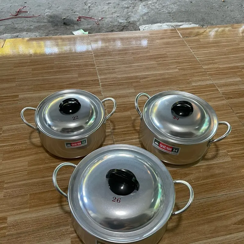 Combo 3 nồi nhật dầy nhôm Tân Đức Thành đáy bầu size 22-24-26cm 6