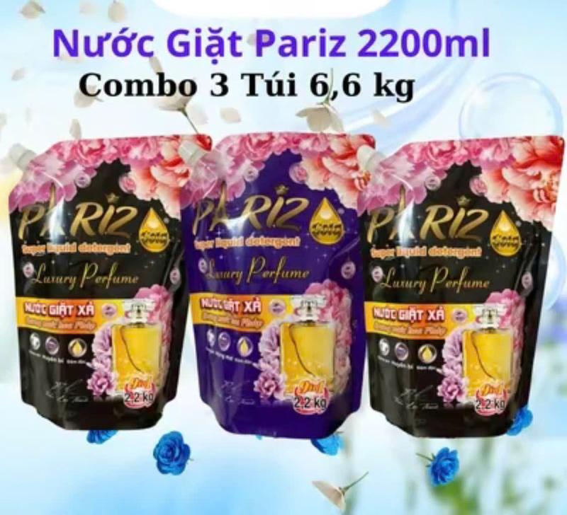   KTTLK   Combo 3 Túi   - Nước giặt xả Paris hương nước hoa pháp - Túi 2.2kg. Tiết kiệm thơm thơm dai Làm sạch 