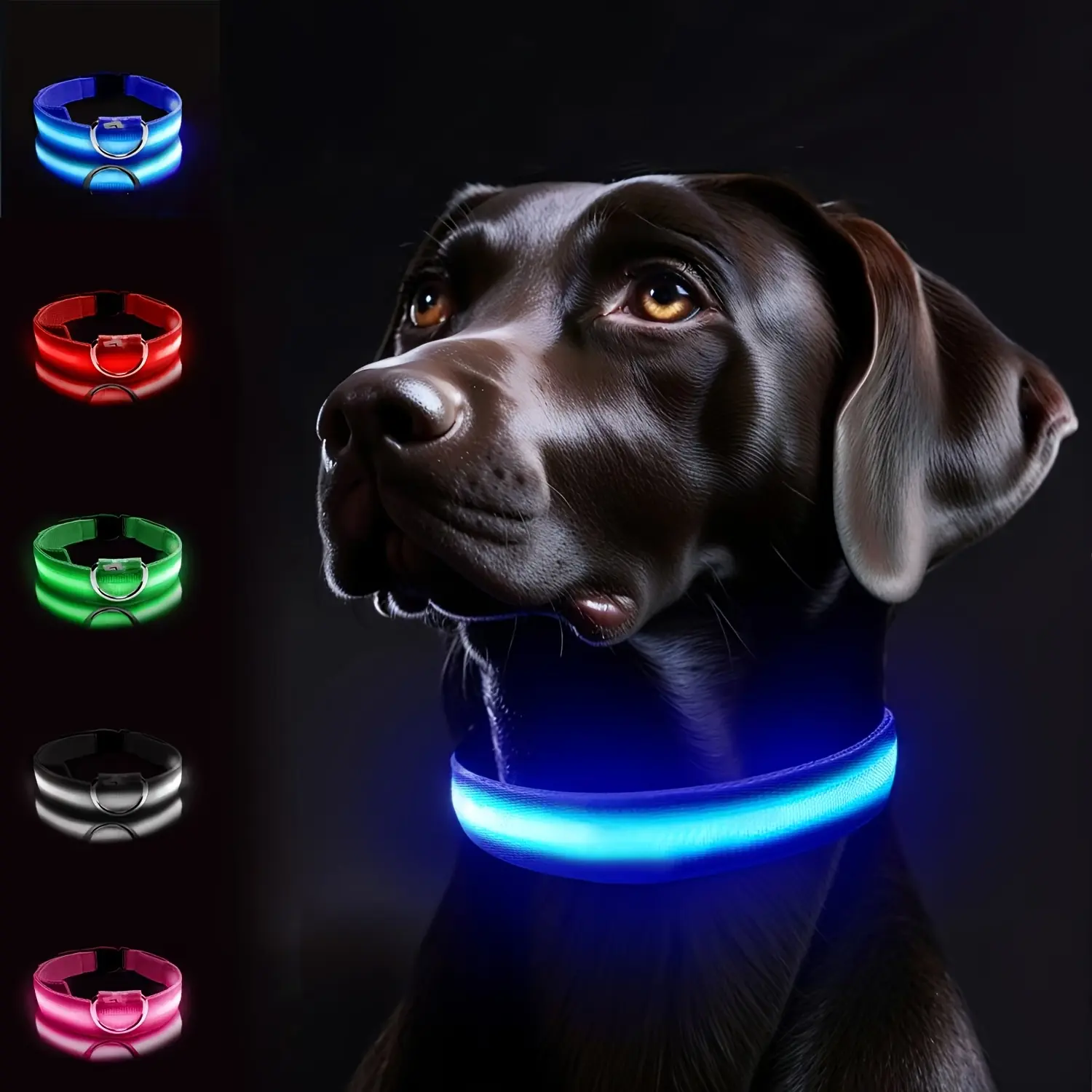 LED luminous pet collar, suitable for small and medium-sized dogs - keep your pet safe and visible during nighttime walks, slightly waterproof