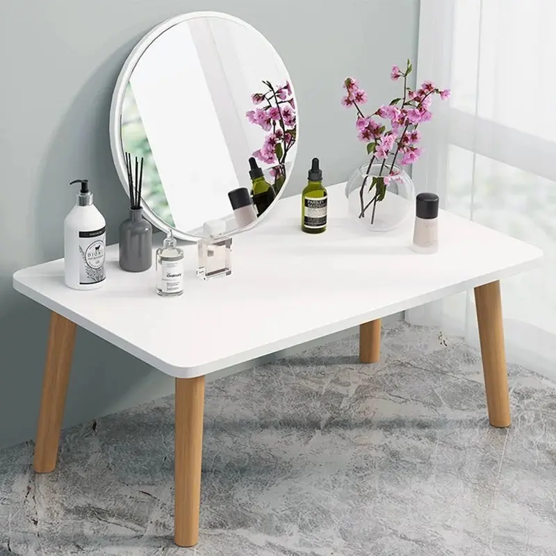 Bàn trang điểm có gương ngồi bệt Singel O màu trắng, học GP117.01 5