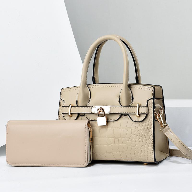 Product Introduction of Factory Direct Sales Large Capacity Handbag Two-Piece Women's Bag High Sense Simple Fashion Messenger Bag Western Style All-Matching 5