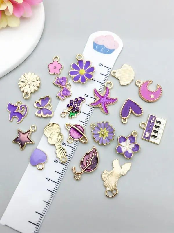 Cute Cartoon Series Pendant, 20pcs Fashionable Jewelry Making Supplies for Bracelets & Necklace, DIY Jewelry Making Accessories for Women & Girls 5