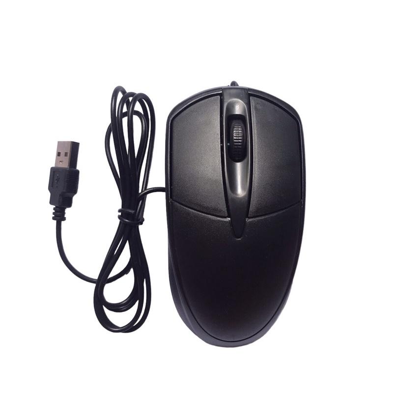 Chuột Máy Vi Tính Văn Phòng Máy Bàn PC Laptop Có Dây Đen Con Lăn Chống Trượt Kết Nối Usb 2.0 Dài 1m