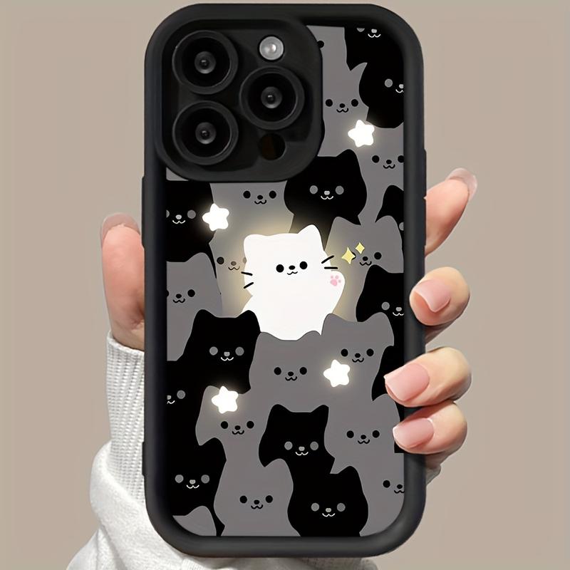 New All Wrapped Cartoon Cute Bright Cat Soft Phone Case for Iphone11 12 13 14 Pro Max 15pro 7 8 plus X 11pro 14pro 13pro XS Max 2022 Phone Case Anti-Fall Case16promax 16pro 16plus 16 0