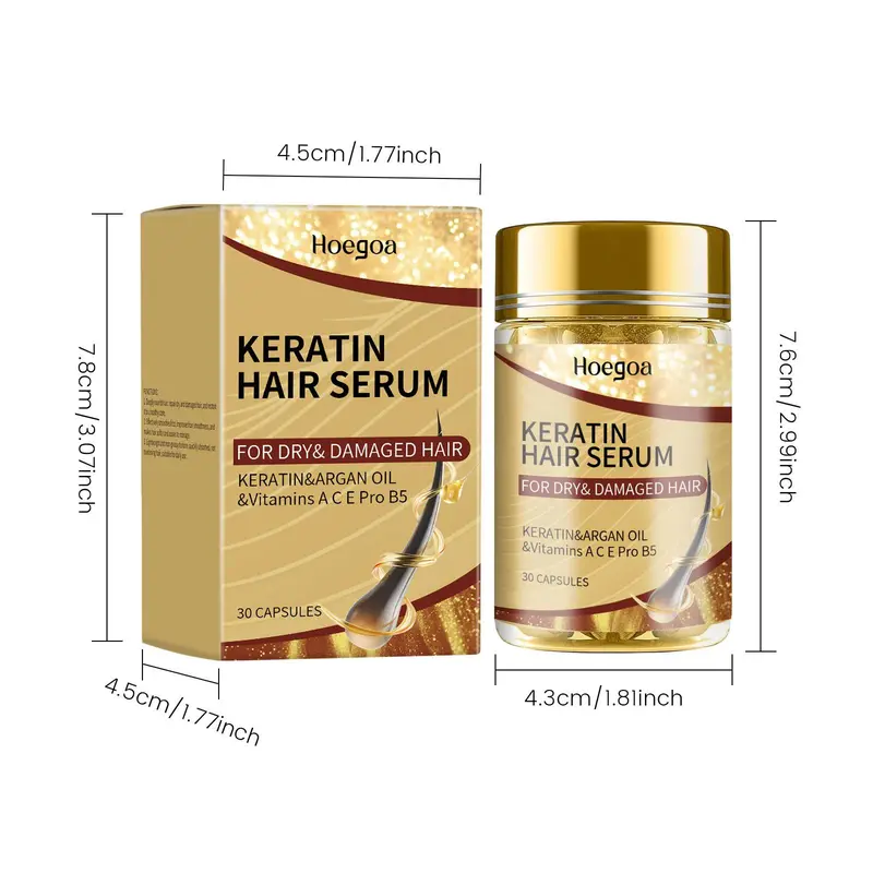Moroccan Hair Serum Capsules, 30pcs/box Deep Moisturizing Hair Care Serum, Hair Care & Styling Product for Women & Men 1