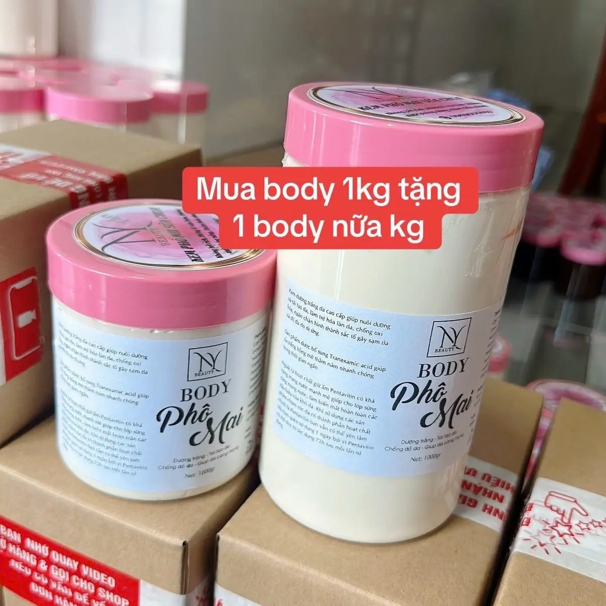 KEM BODY PHÔ MAI 1kg ( TẶNG 1 body nữa kg ) làm trắng da body,  Dưỡng Da Body