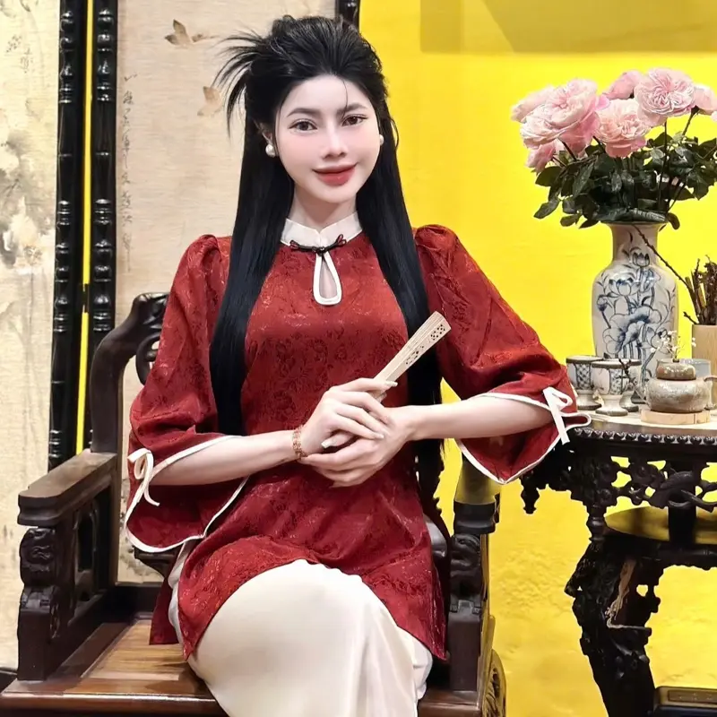 Mẫn Hoa-Pháp Phục Việt Ngọc Minh Châu/Bộ quần áo đi chùa Nữ 7