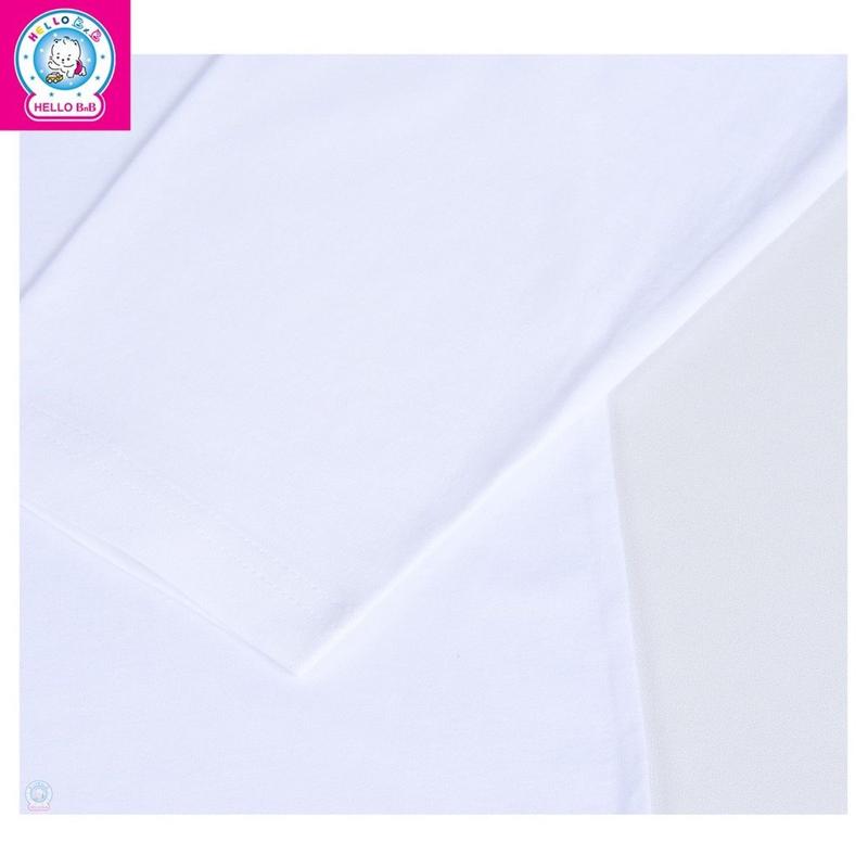 Áo Thun Trắng tay dài Bᶖgsize 30-60kg HELLOBB AL1409 cotton tự nhiên mềm mịn mát | Bᶖg size Hello B&B | Kiddy and Mommy 4