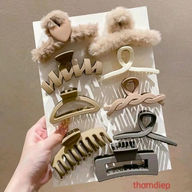 Sét Kẹp Tóc 9 Món Càng Cua Cỡ Lớn, Kẹp Tóc Size To Phong Cách Hàn Quốc Mẫu Mới 2025 Siêu Hot Women Nữ