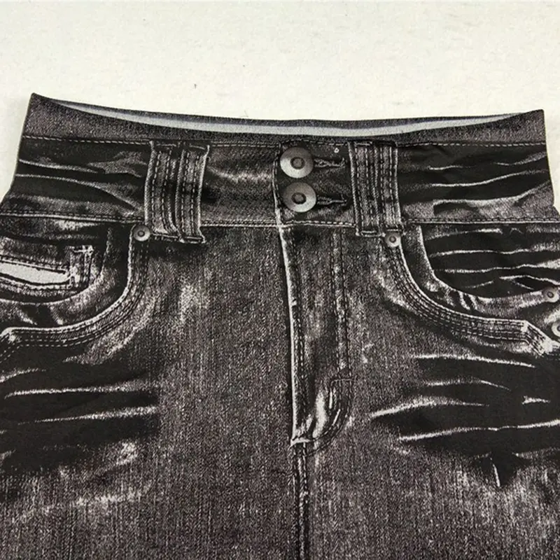 Quần Co Giãn Cho Nữ, Quần Jean Giả Polyester Dài Đến Mắt Cá Chân, Thoải Mái, Cho Gia Đình 6