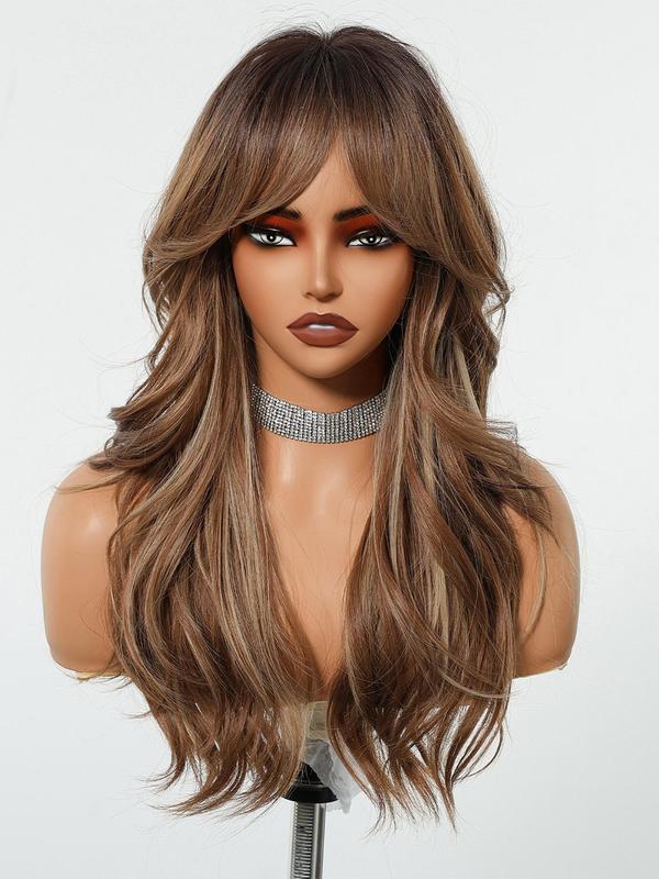 24 Inch Long Layered Cut Wigs for Women, Gorgeous Fluffy Wigs, Synthetic Full Machine Wigs for Party, Daily Use 2