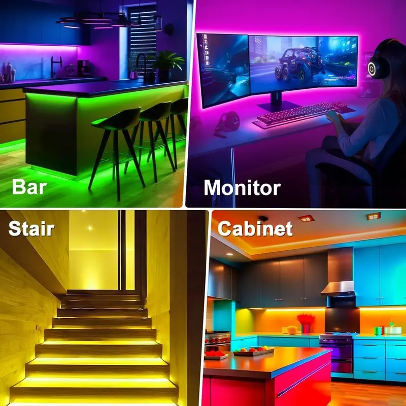 Smart LED Strip Light, 1 Count USB Powered LED Light Strip with APP & Remote Control, Decorative Light for Home Party Festival 7