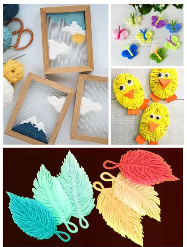 Set cuộn len 12 màu để làm đồ thủ công handmade trang trí làm đồ chơi mầm non DIY sáng tạo đa dạng 6