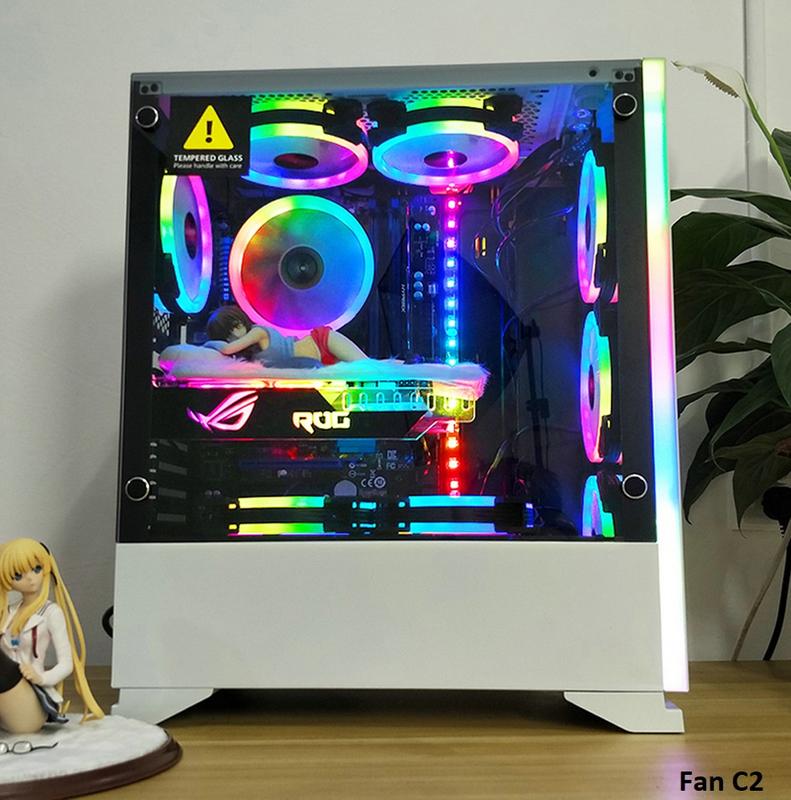  Combo Fan gắn Case C2 + Hub Coolmoon led RGB  HUB THƯỜNG   ĐỒNG BỘ  bảo hành 3 tháng 