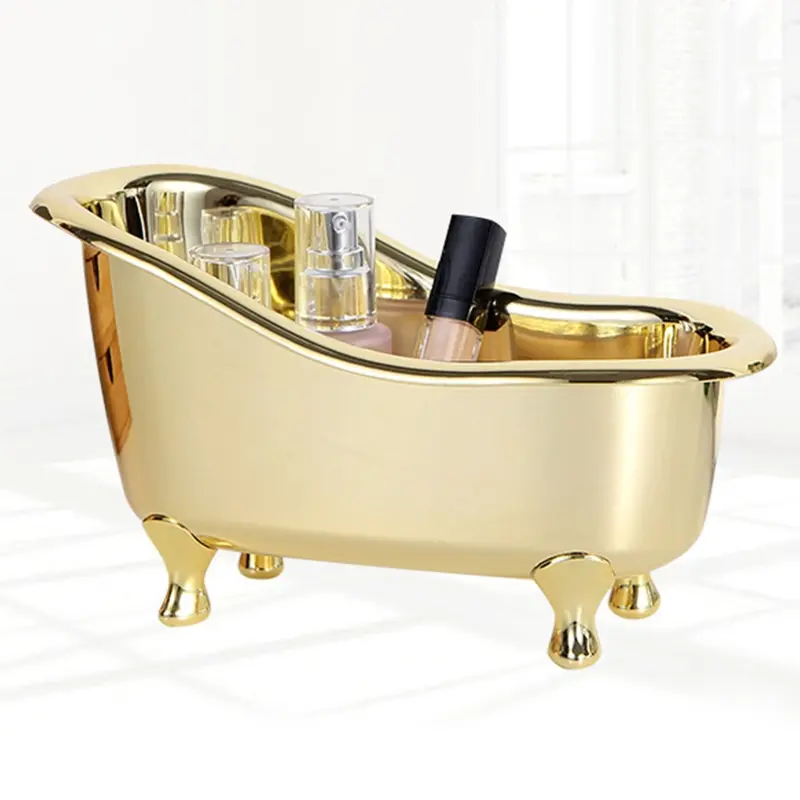Ker Bathtub Shaped Storage Bin Jewelry Cosmetic Organizing Box Large Capacity Mini Organizer Holder Waterproof Easy Cleaning