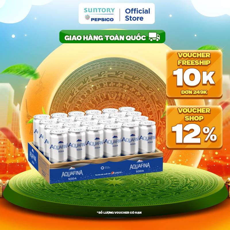 Thùng 24 Lon Nước Uống Có Gaz Aquafina Soda (320ml/lon)
