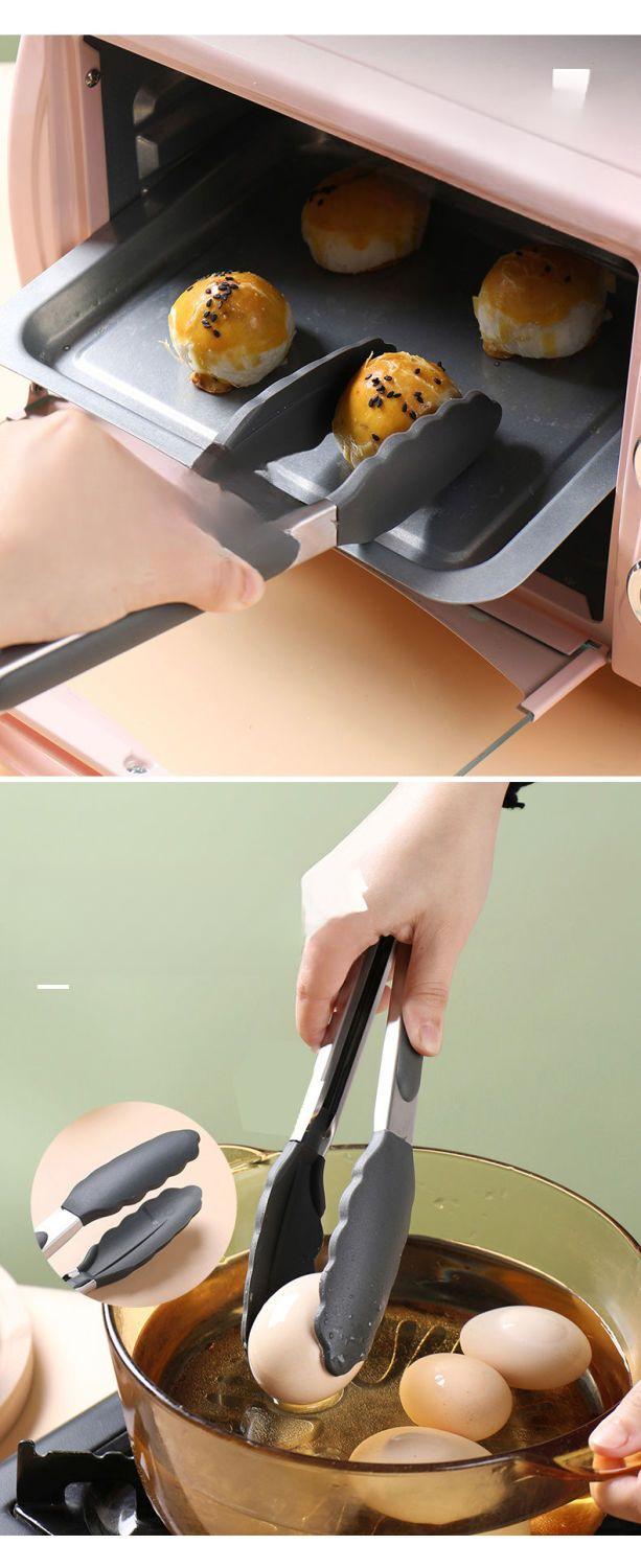 Product Introduction of Silicone Kitchen Food Tongs – Heat-Resistant Stainless Steel Cooking Tongs for BBQ, Bread, Steak, and Grilling 5