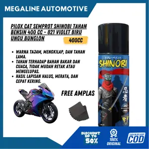 Pilox Cat Semprot Shinobi Tahan Bensin 400 CC - 821 Miracle Blue Violet