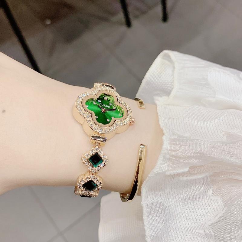 Đồng Hồ Nữ Gossie Cỏ 4 Lá Ceramic 2 Màu Lựa Chọn: Xanh, Đen Women Đeo Tay Sen