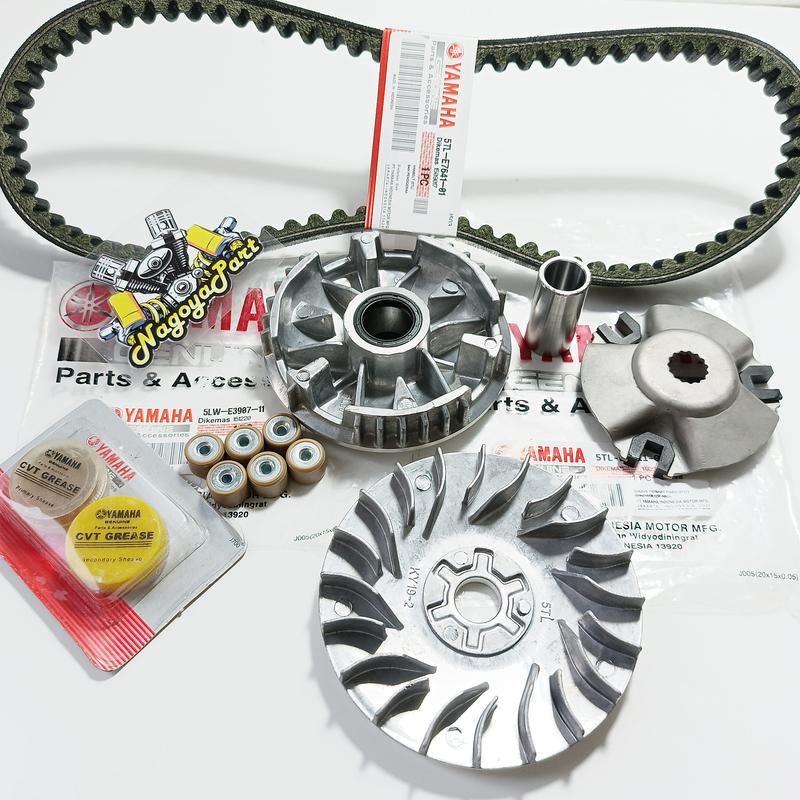 Paket Cvt Van Belt + Rumah Roller Assy Set + Kipas Roller Mio Sporty Mio Smile Mio Soul 5TL Motorcycle 4