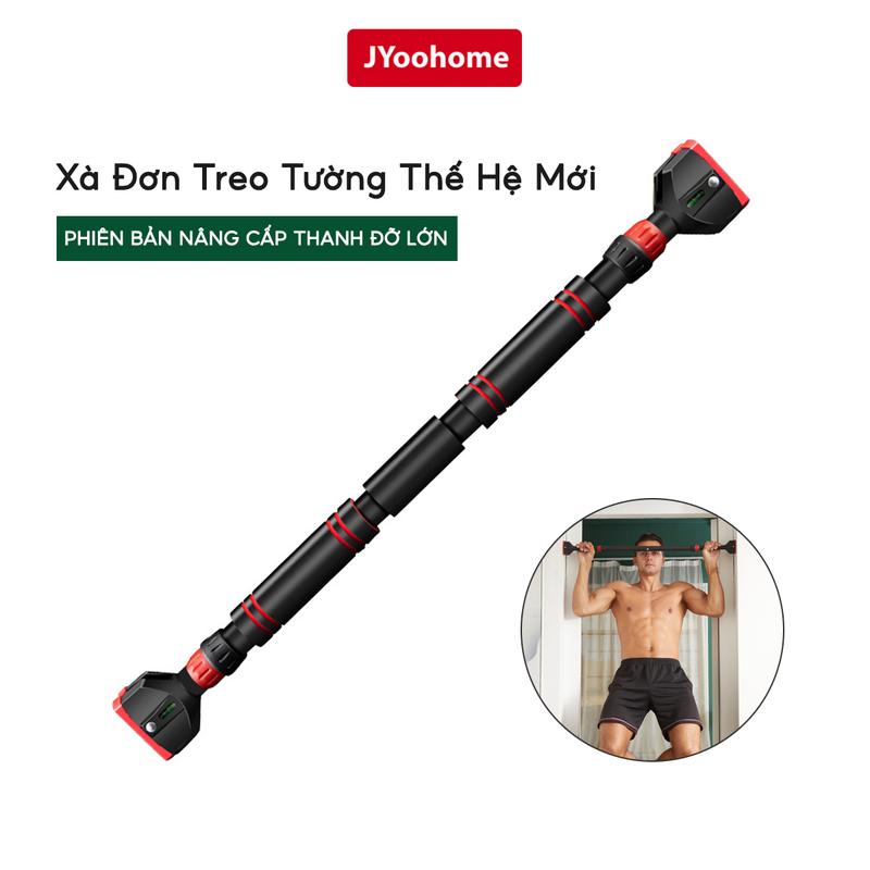 Thanh tập xà đơn treo tường gắn cửa bản nâng cấp 2024 JYoohome, đa năng tập gym thể dục tại nhà, chất liệu thép inox chống gỉ, khóa chống xoay an toàn tuyệt đối