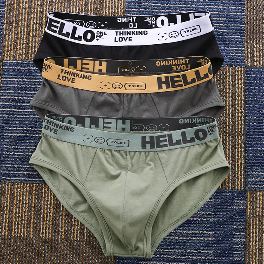 Sét 3 quần sịp nam tam giác cotton cao cấp Hello-TG PUMAN STORE Quần Boxer Menswear Quần Lót
