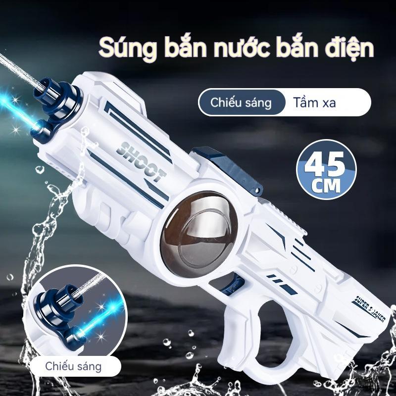 Súng nước điện cho trẻ em mùa hè, súng nước hoàn toàn tự động, đồ chơi trẻ em trai có dung tích lớn, bắn liên tục 5