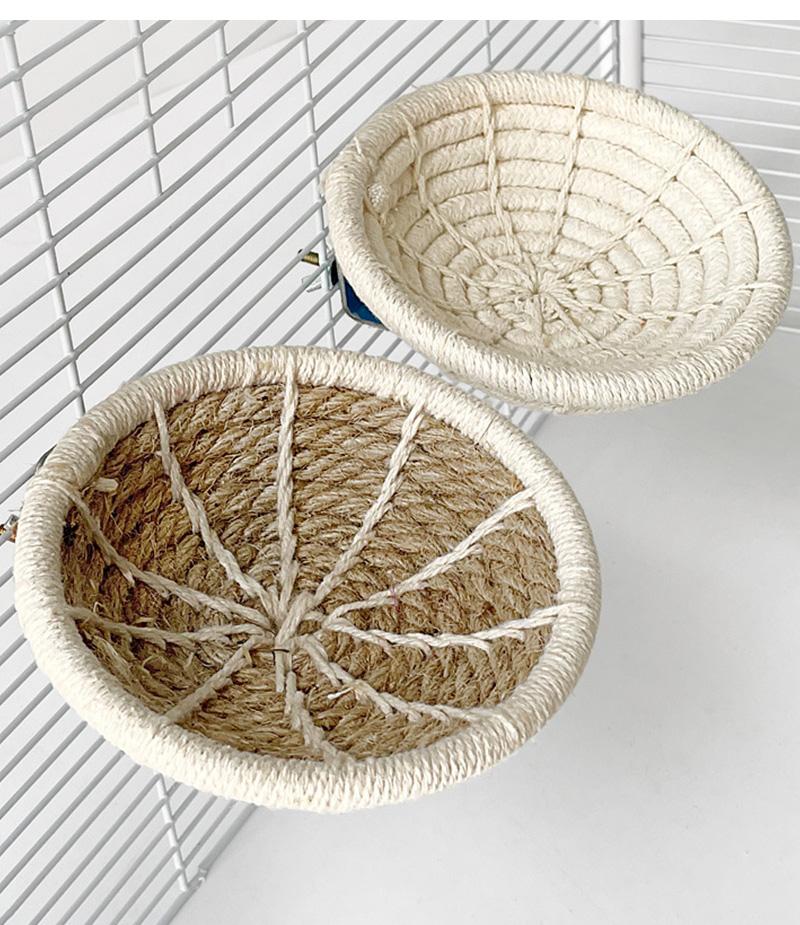 Product Introduction of Hanging Birds Nest Straw Bird Cage Natural Pigeon House Parrot Nest Round Pet Nest for Birds Small Animal Nest Cage Accessories 10