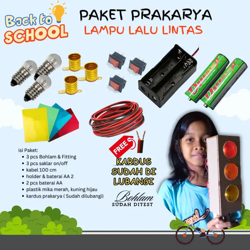 Paket rangkaian lampu lalu lintas lampu lalulintas traffic light untuk prakarya  sekolah tugas sekolah tugas anak / paket contoh rangkaian paralel / lampu paralel / rangkaian paralel seri 0