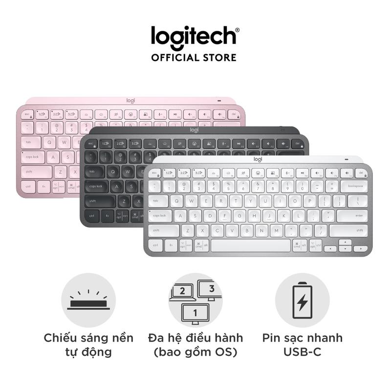 Bàn phím không dây Bluetooth Logitech MX Keys Mini - Nhỏ gọn, Phím tắt thông minh, Có bản cho Mac ban phim