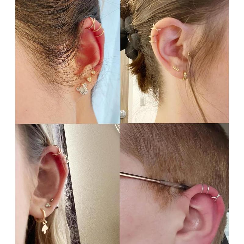 Ear Cuff Earrings for Women Ear Cuffs Non Piercing Trendy Clip on Cartilage Fake Earring Set Stack Jewelry Gifts 4