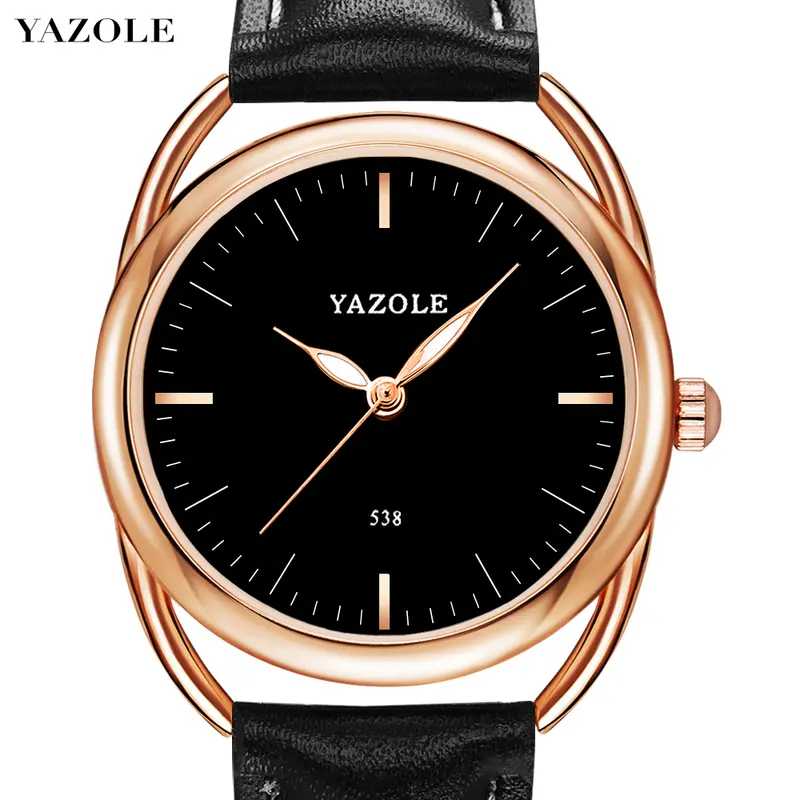 Jam Tangan pria Yazole RG 22 Anti Air Strap Kulit Styli Hitam 1
