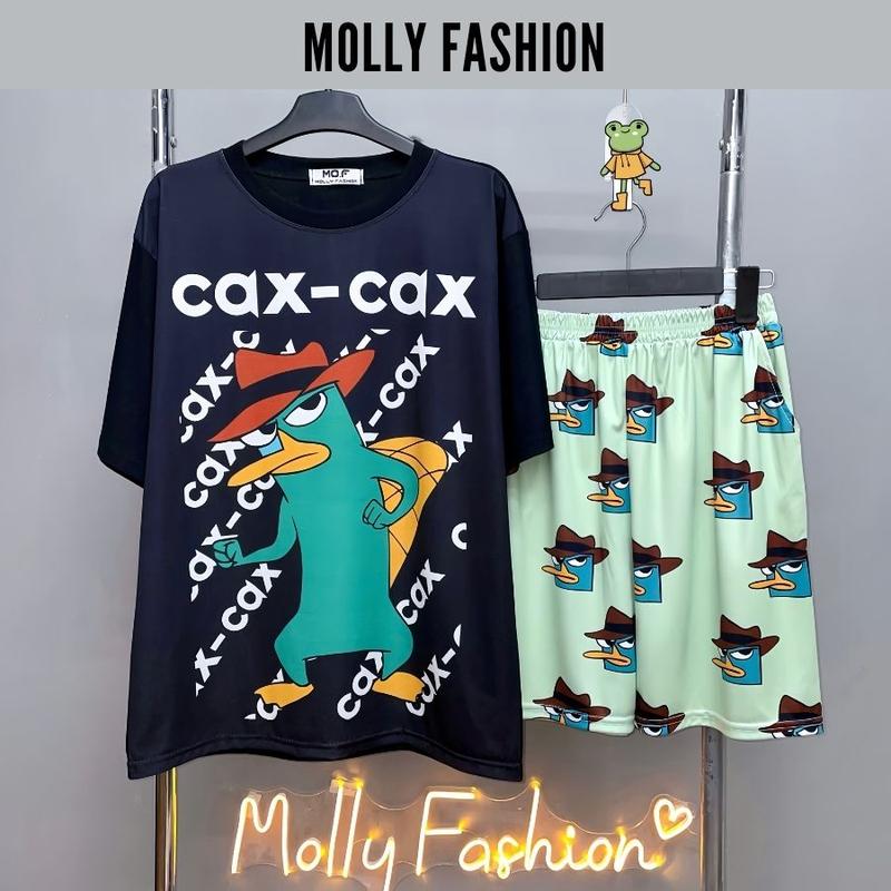 Set đồ bộ hoạt hình ️ Bộ mặc nhà Cartoon PERRYCAX form rộng Freesize Molly Fashion