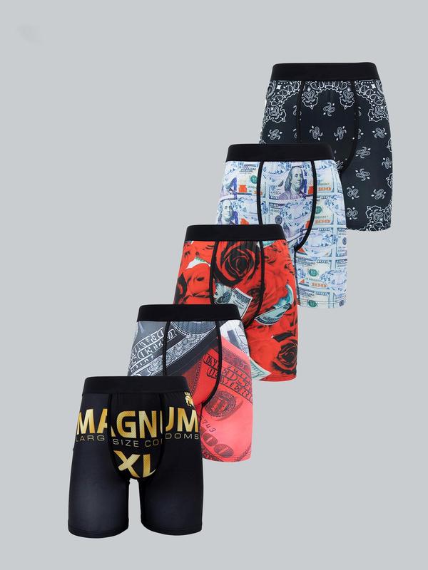Men's All Over Print Boxer Brief, Casual Comfy Breathable Underwear for Daily Wear, Mens Underwear for All Seasons 0