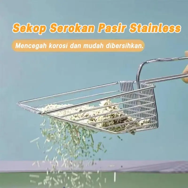 Serokan Pasir Kucing/Scoop Pasir Kucing/Sekop Debu Logam Kucing/Metal Kitten Sand Cleaner/Cat Litter Skoop/Serok Pasir Kucing 5