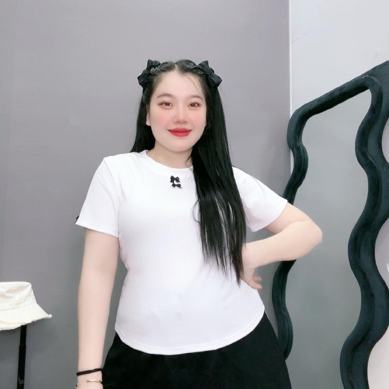 Áo thun nữ, áo babytee giành cho nữ dáng ôm vải tăm mát mùa hè Đậu bigsize-G156 5