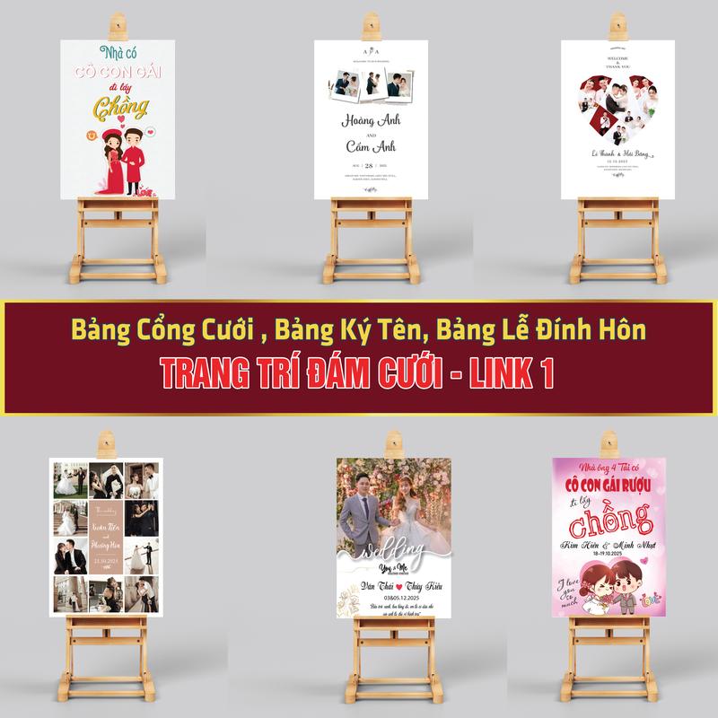 [Bảng Cổng Cưới 01] Bảng Cổng Cưới, Bảng Tên Dâu Rể, Bảng Welcome Trang Trí Đám Cưới