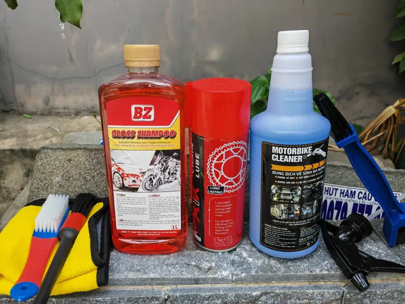 Combo 3 Chai Chăm Sóc Xe Tại Nhà Motorbike Cleaner,Dưỡng Sên x1r,Rửa Xe Bz Tặng Quà 4 Món 3