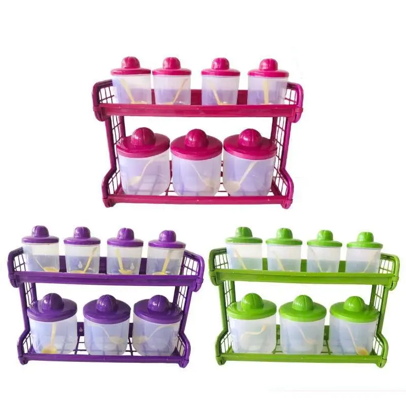 Mercury Kitchen Set Tempat Bumbu 7 in 1 Rak Bumbu Dapur Gantung Dengan 8 Wadah Garam Lada GRATIS Sendok Pelastik 0