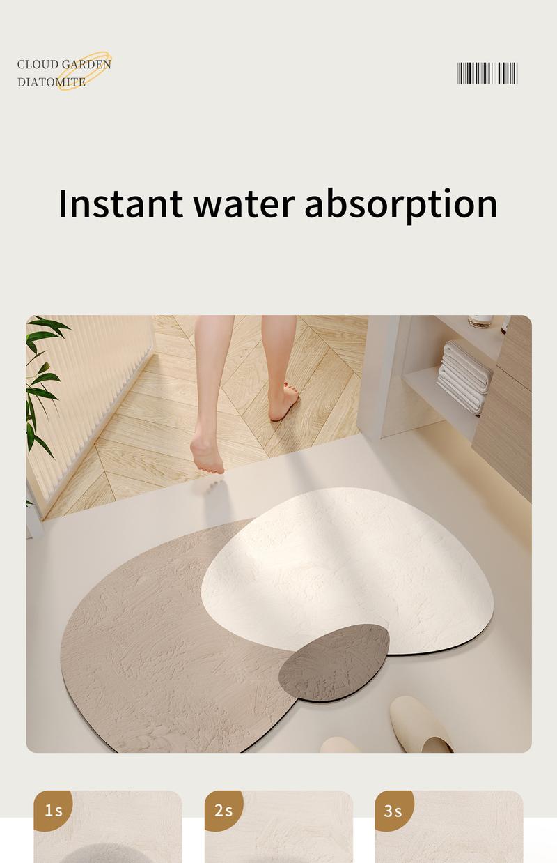 Product Introduction of Wind Bathroom Absorbent Floor Mat Household Light Luxury Flower Bathroom Non-Slip Foot Toilet Quick-Drying Doormat Carpet Antibacterial Advanced Exquisite Non-Slip-Multi Functional Environmental Protection Health and Safety 3