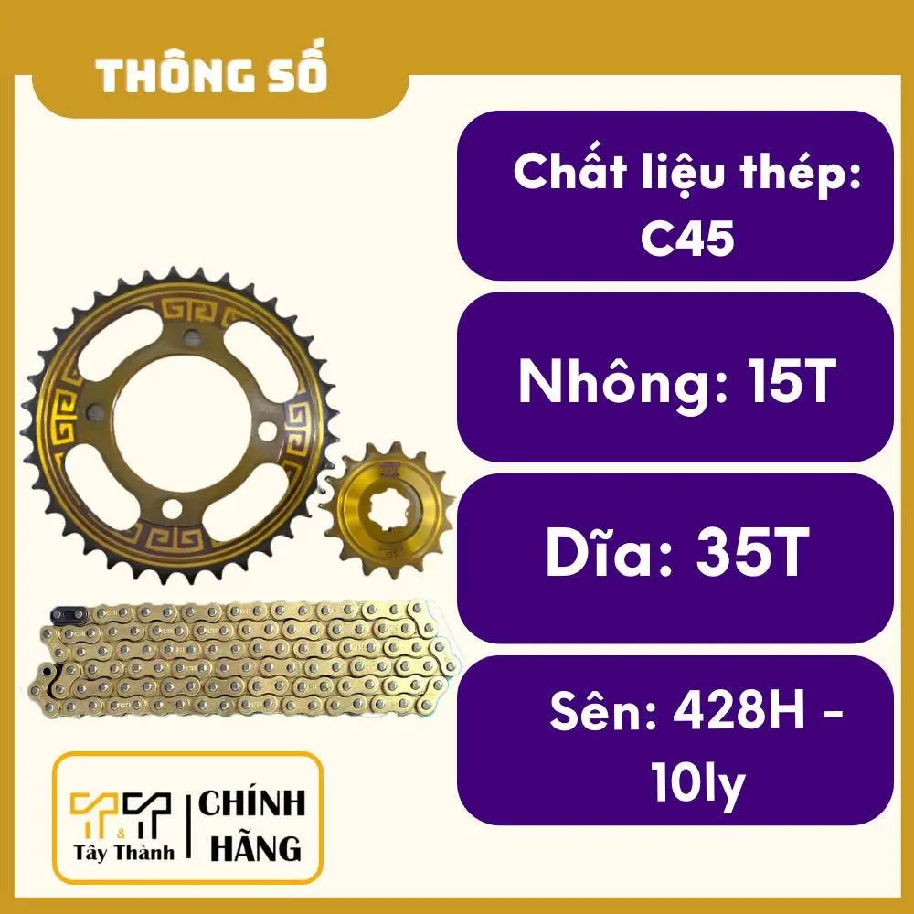 cả bộ Nhông sên dĩa thái lan dành cho xe sirius nhông 15 điã36