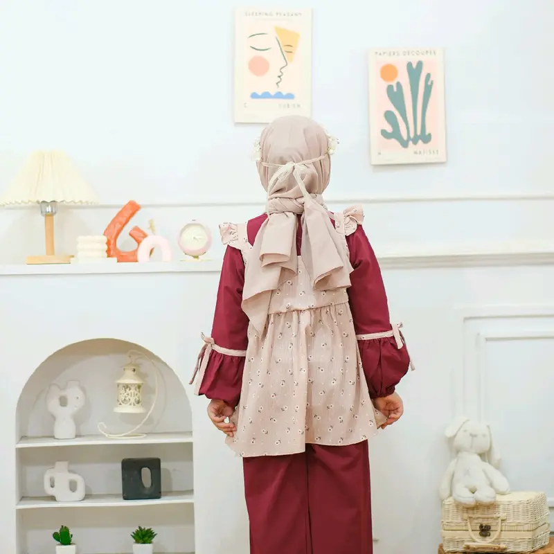 ONESET ANAK PEREMPUAN/ONESET ANAK MUSLIM/OOTDANAK PEREMPUAN/HIJAB ANAK PEREMPUAN/BAJU BAYI LUCU/HIJAB ANAK CANTIK 5