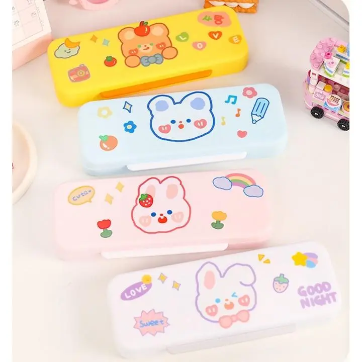 Tempat Tepak Kotak Pensil Anak Korea Aesthetic Free Stiker PC0010 stationery 5