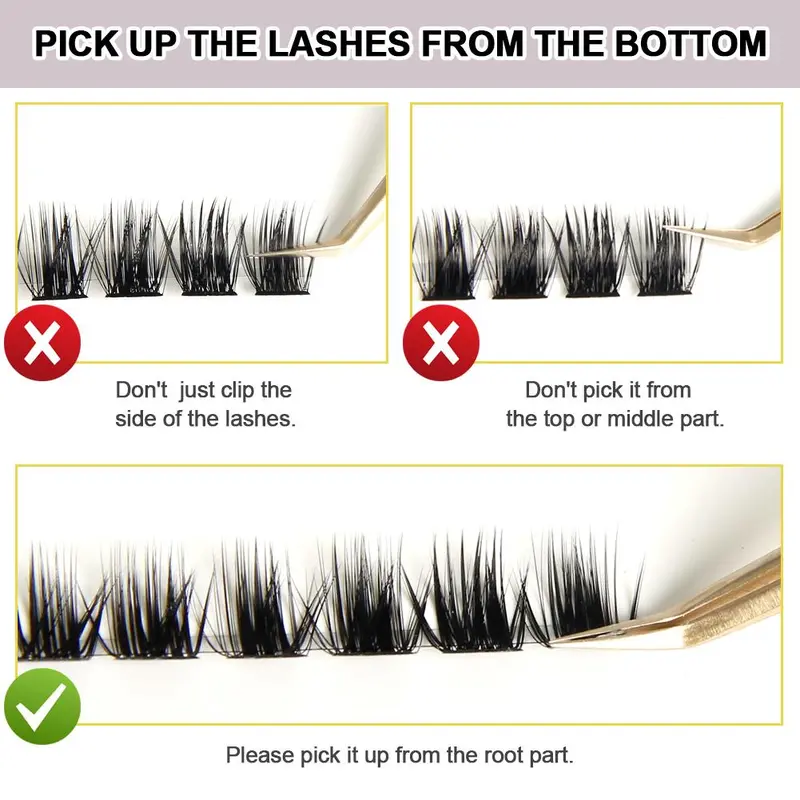 Mixed Length Individual False Eyelashes, 2 Boxes Natural Look Eyelash Extensions, Self Grafting Curl Eyelash Clusters, Eye Makeup Tools For Women 5