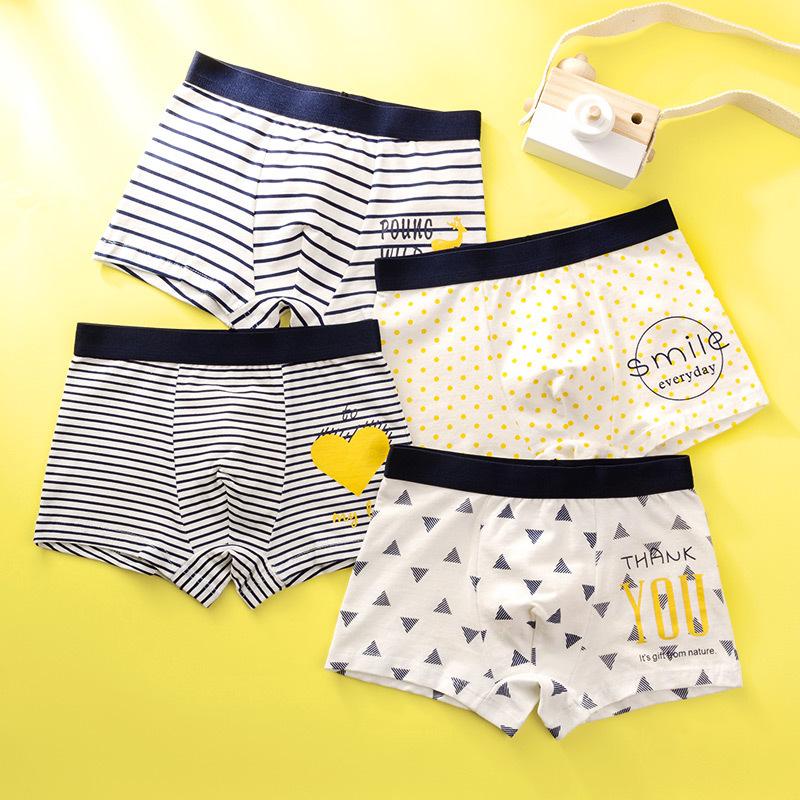 Combo 4 Quần chip đùi bé trai quần lót trẻ em nam sịp cotton cho bé từ 8 đến 43kg