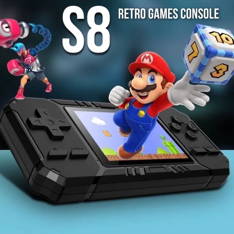 Máy Chơi Game Video Cổ Điển S8, Cầm Tay, 520 Trò Chơi, Có Ga Lăng Nhẹ 3