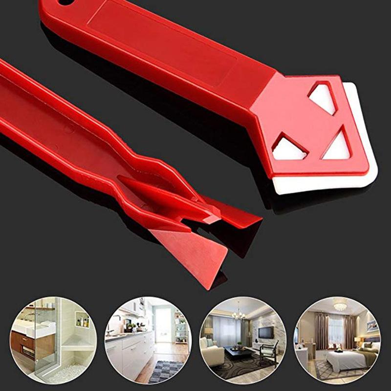 Product Introduction of 2 Pcs / Set Window Door Silicone Glass Cement Scraper Tool Caulking Finishing Sealant Grout Remover Silicone Spatula Tool 19