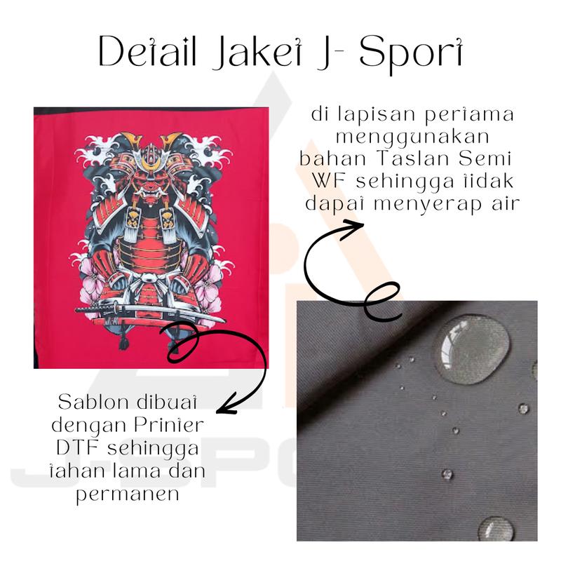 Jaket Custom Logo Satuan Buat komunitas seragam karyawan Keren Parasut Tebal Panjang Distro Hitam Pria  Cowok Casual 7