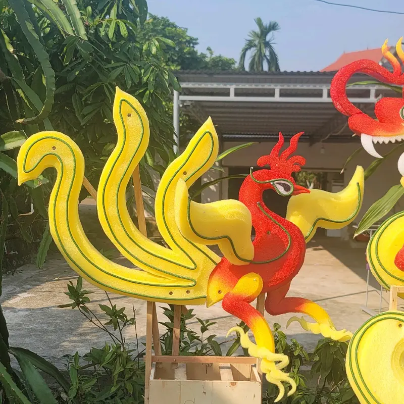 cặp cốt rồng phượng tông đỏ làm tráp cưới hỏi, lễ ăn hỏi 3